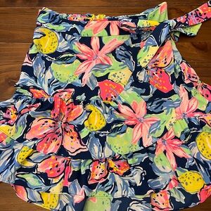 Lilly Pulitzer A-Line Skirt with Pink and Blue Floral Design